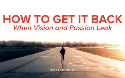 How to Get it Back When Vision and Passion Leak